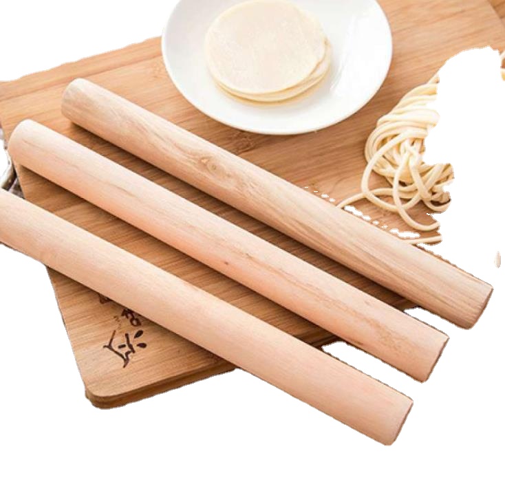 Natural Wooden Rolling Pin Fondant Cake Decoration Kitchen Tool Durable Non Stick Dough Roller High Quality