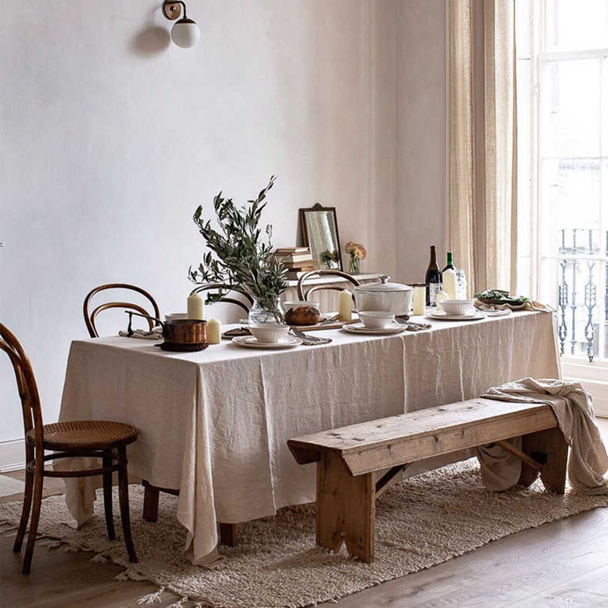 Beige Wrinkled Fabric Tablecloth Wholesale Hotel Restaurant Home Dinner Hemstitch Cotton Table Cloth for Weddings Decorations