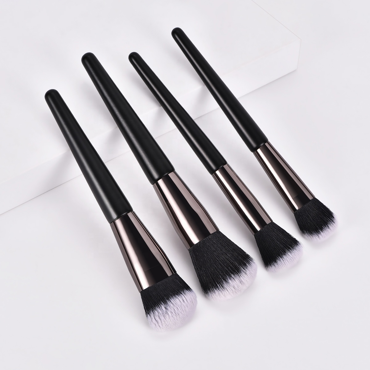 Custom logo 4pcs face foundation brushes set private label loose powder makeup cosmetics brush sets