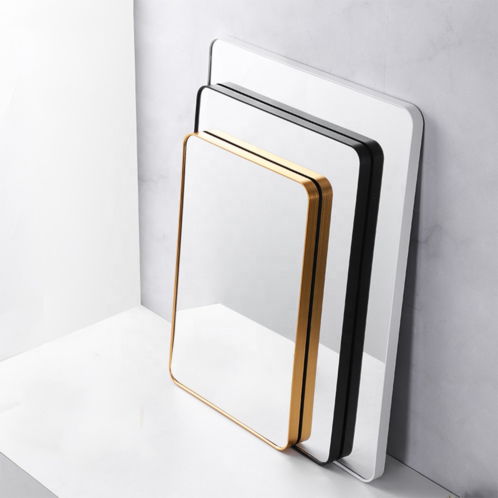 Contemporary large cheap fancy bath decorative rectangle shaped dark gold rustic wall mirrors with frame