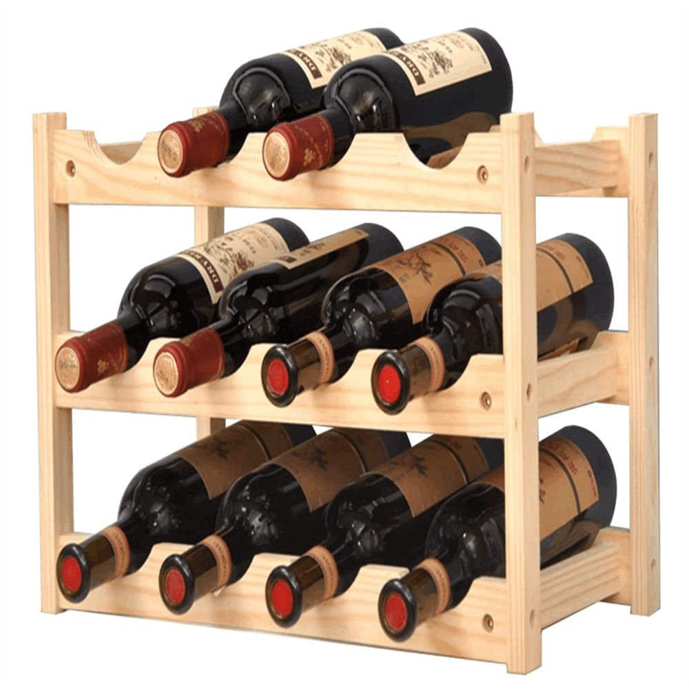 Simple yet chic free standing floor exquisite natural texture design best selling wine rack shelf
