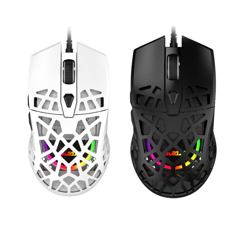 AJAZZ AJ339 Новая легкая симметричная эргономичная игровая мышь с сотовым дизайном RGB для геймеров