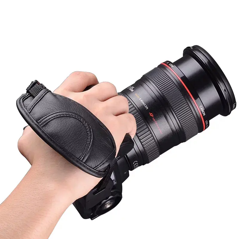 2022 Professional High Quality Cheap Custom Camera Handle Quick Release Adjustable Wrist Hand Leather Camera Straps for Canon