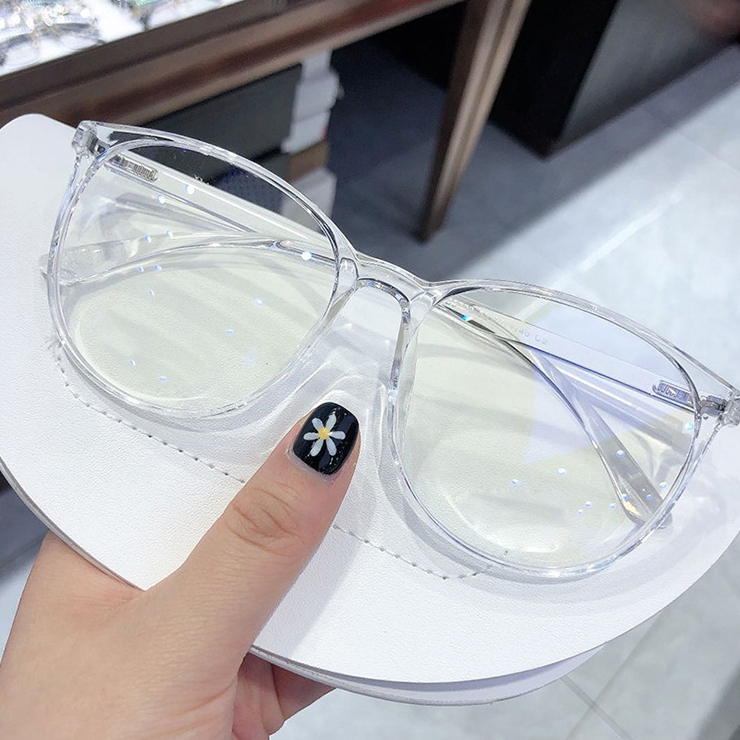 Fashion Designer Trendy Clear Round Oversized Frames Anti Blue Light Blocking Optical Glasses Eyeglasses