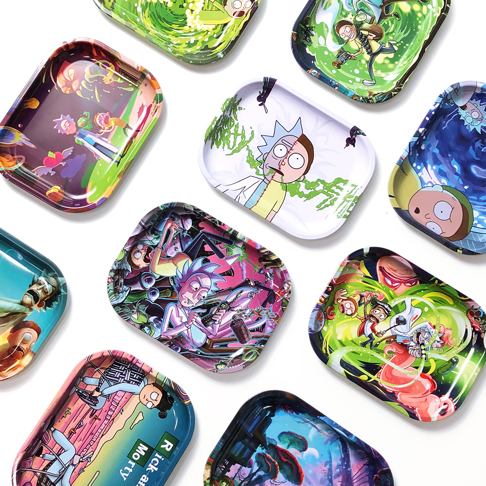 Lola Bunny Rick And Morty милые розовые оловянные металлические подносы на заказ с магнитной крышкой