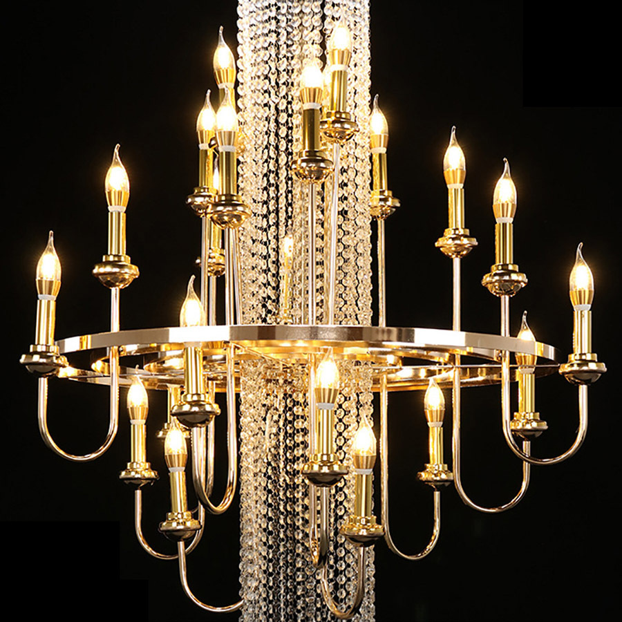 Wedding crystal ceiling light through time chandeliers European candle crystal lamps decorative lights