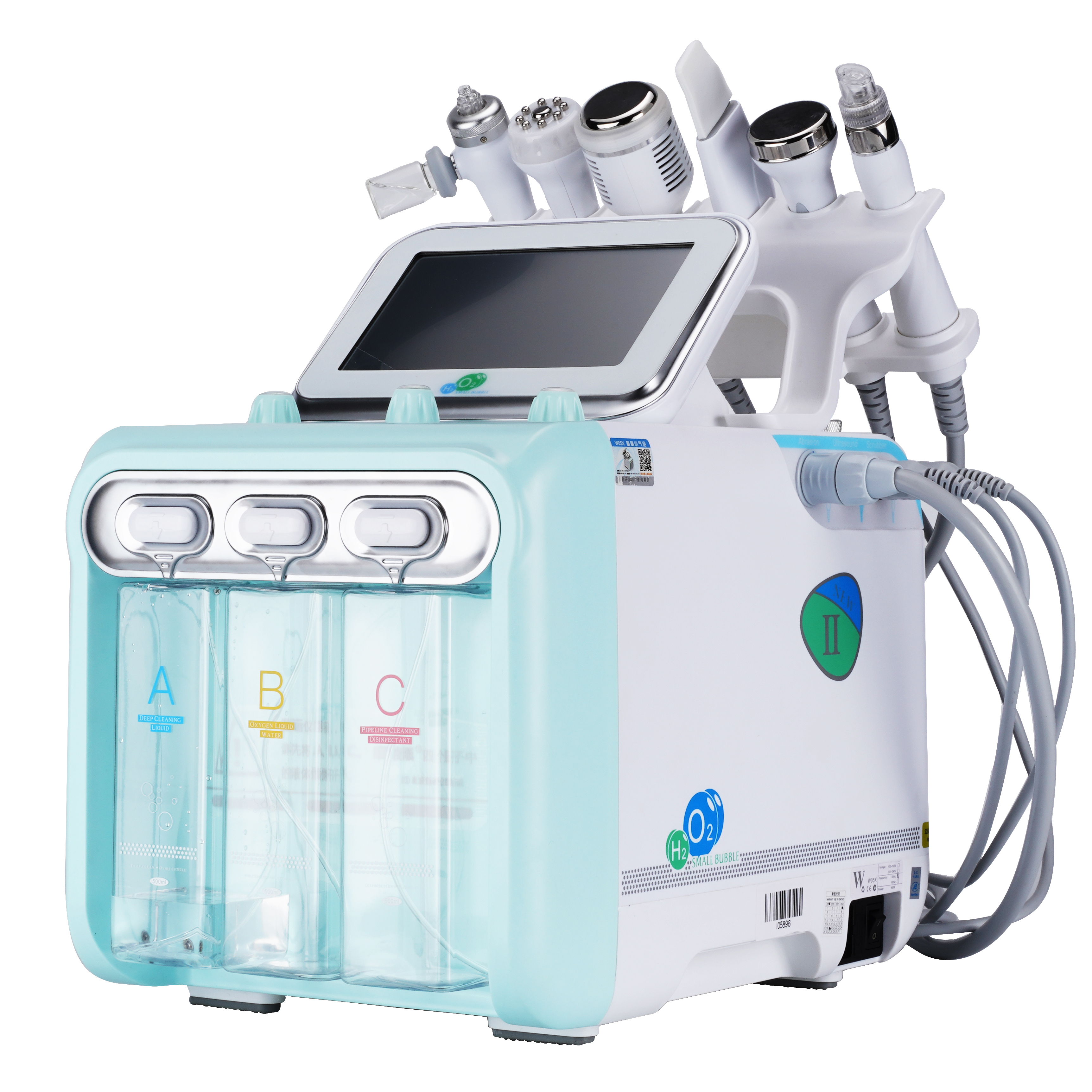 2021 facial cleaning machine with 6 handles small bubble face Oxygen Jet H2O2 for face lift anti-wrinkle skin rejuvenation