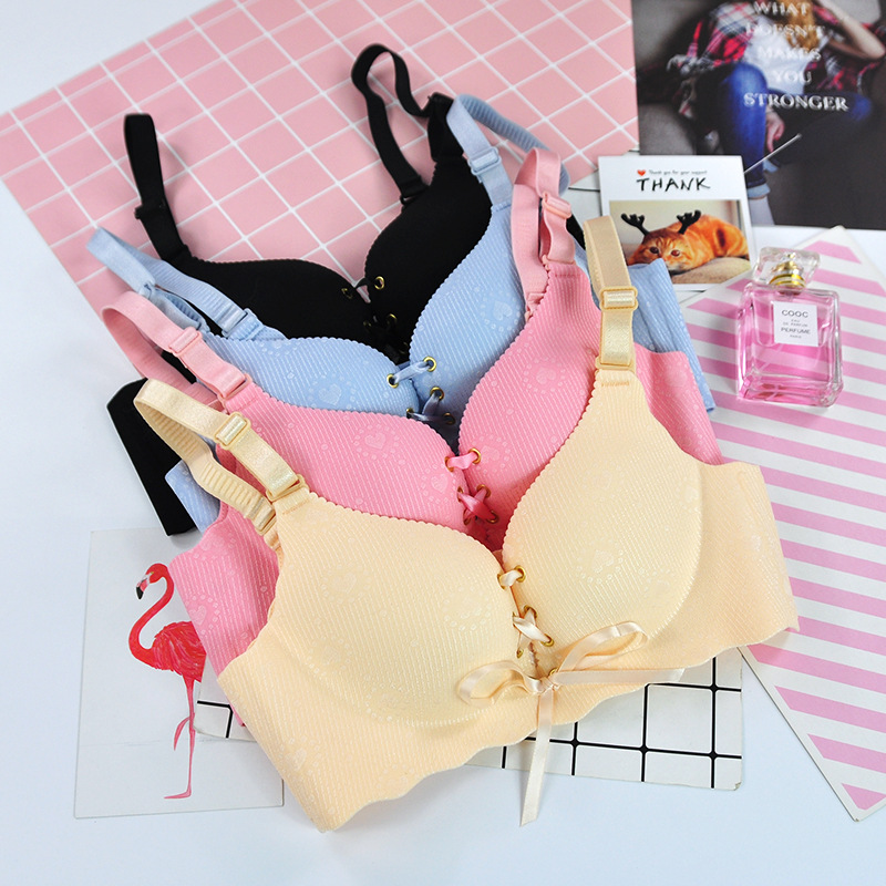 Dropshipping Ladies Seamless Wirefree Bra Breathable Comfortable Gathered Wavy Bra