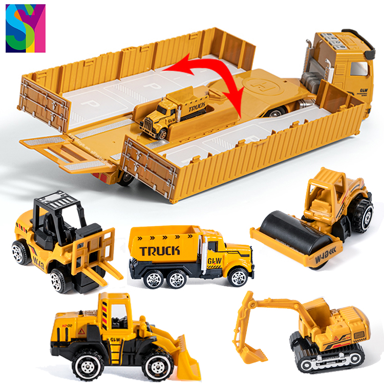 SY Camion Juguete 2021 New Hot Amazon Toddler Metal Construction Vehicle Kid Alloy Engineering Trucks Kit Die Cast Car Toy