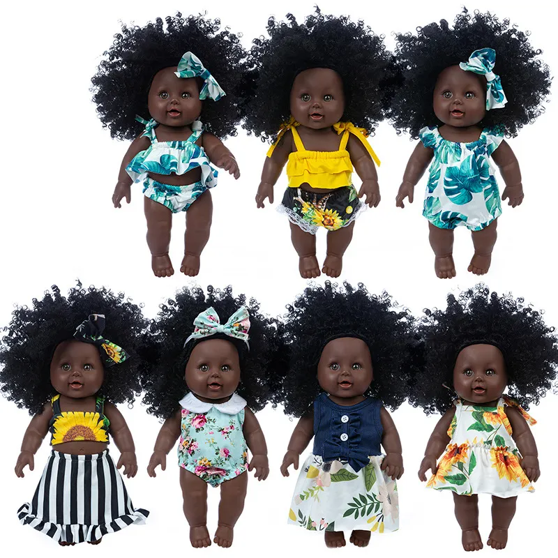 Африканские Детские игрушки, одежда, Кукла Реборн, американская девочка, мультяшная виниловая кукла для подарка