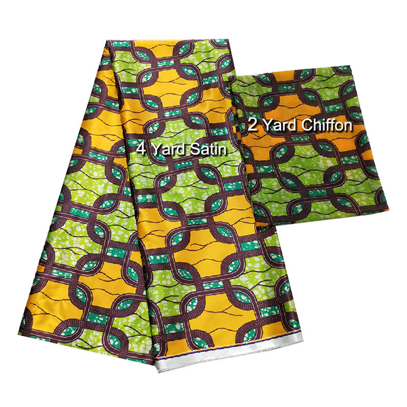 Beautifical wholesale african print satin fabric satin pajamas women satin chiffon fabric dress ML24LS01