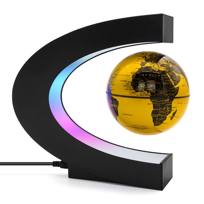 2021 high quality high tech round C-shaped magnetic floating rotating LED lamp