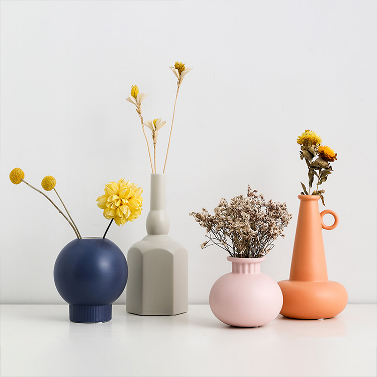 Home Decor Modern Morandi Color Style Small Nordic Ceramic Flower Vase