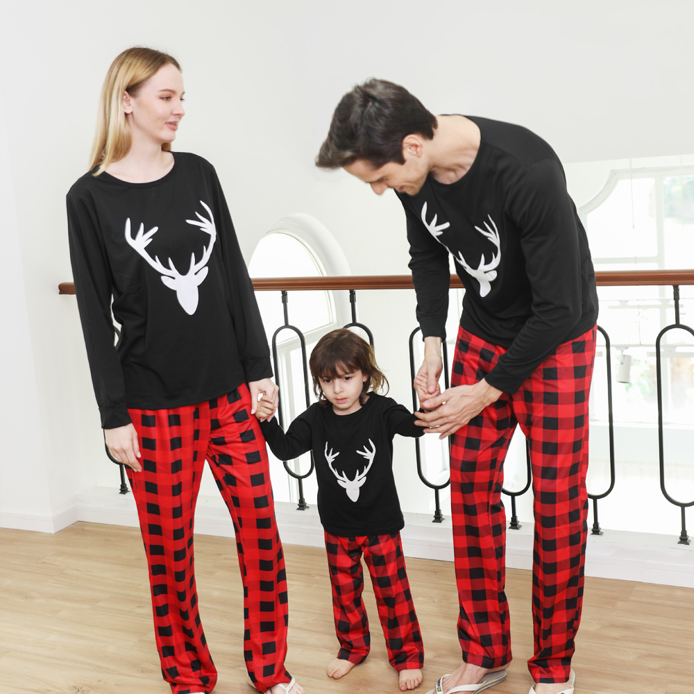 custom christmas plaid pajamas family adult cotton set