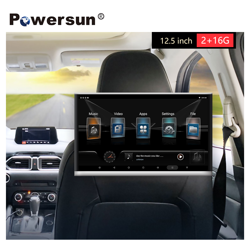 Powersun 12,5 дюймовый 1920*1080 android монитор для автомобильного подголовника IPS сенсорный экран автомобильное сиденье tv