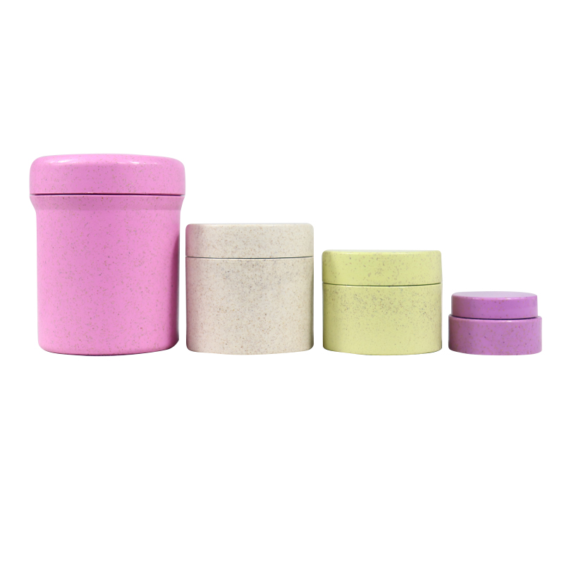 ECO Friendly Empty 100ml 50g 100g 200g Elegant Biodegradable Wheat Straw PLA Cosmetic Jar Cream Pot 20gr 50gr With Lid