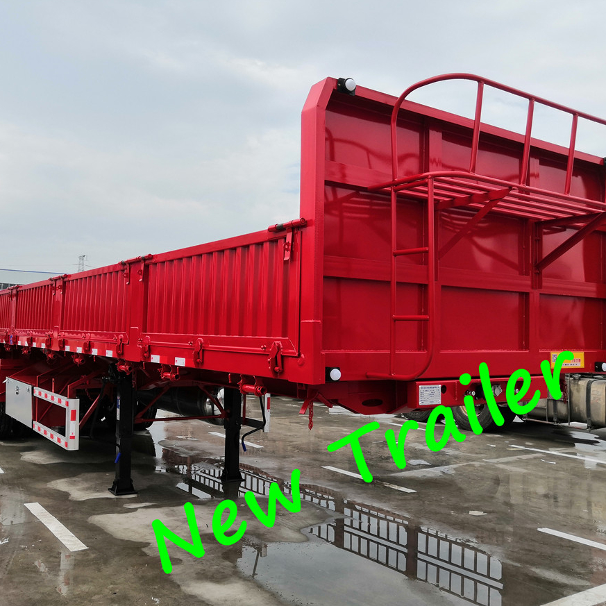 OYJD Trailers new standard 40ft flatbed trailer sidewall with locks truck trailer use glass rubber material transport for sale