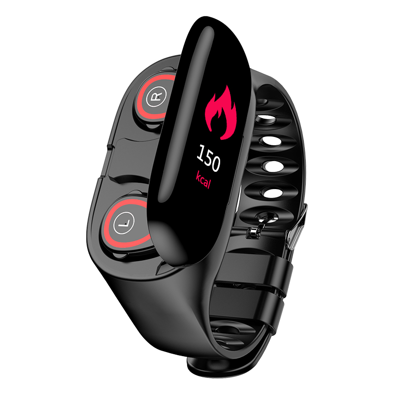 Недорогой модный фитнес-браслет Reloj, Смарт-часы с наушниками-вкладышами, браслет M1 IP67, водонепроницаемый спортивный смарт-браслет BT