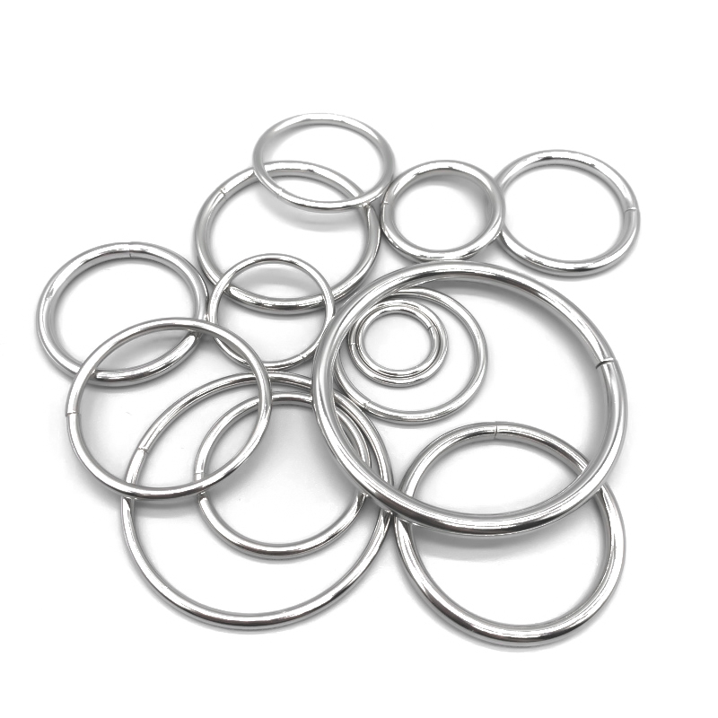 10/15/20/25/30/35/40/45/50/60/70mm Silver Metal ring Adjustment buckle Round Strong Circle buttons Backpack with rings