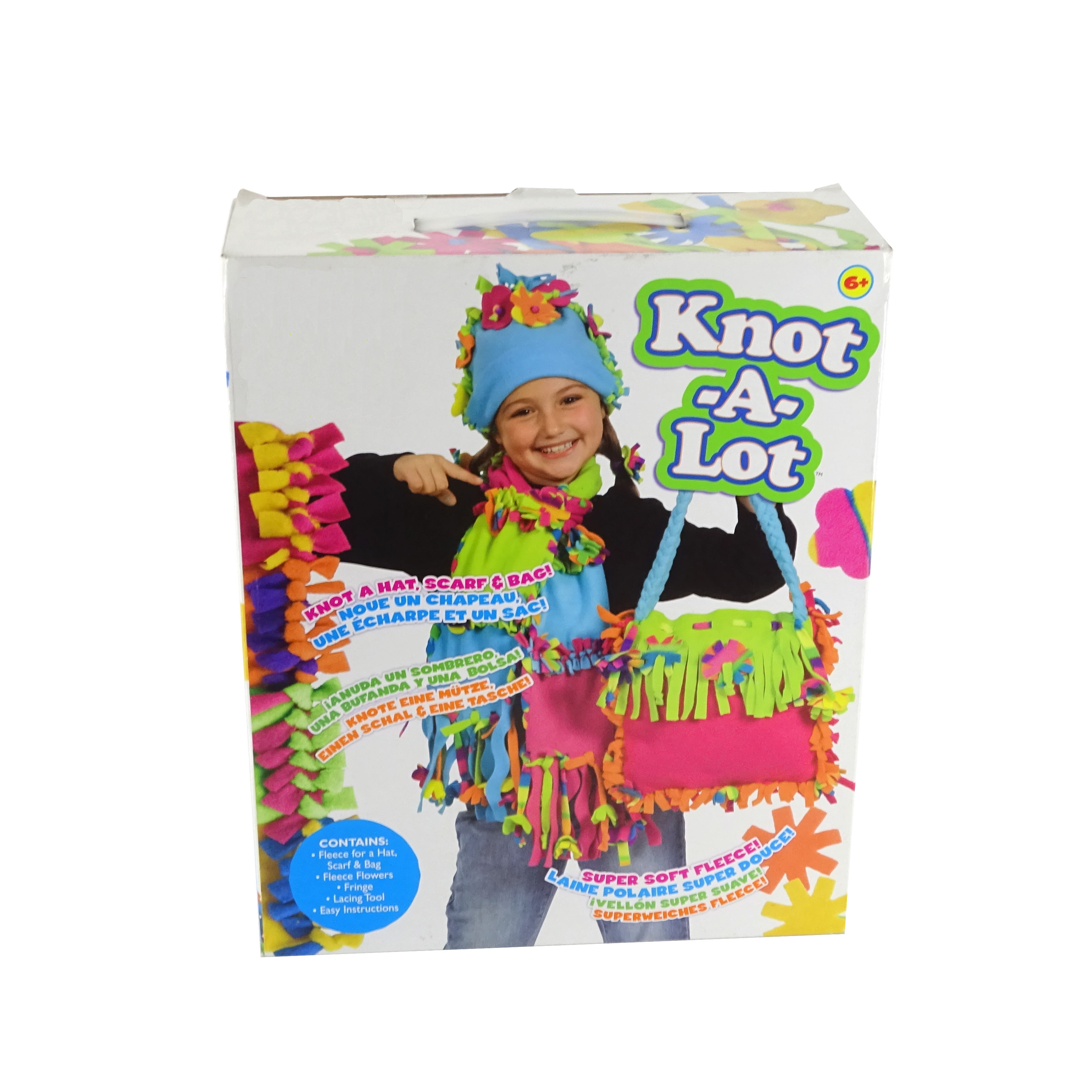 Kids no sew diy kit scarf art and craft toy educational set knotting craft make your own soft fabric handmade easy learn