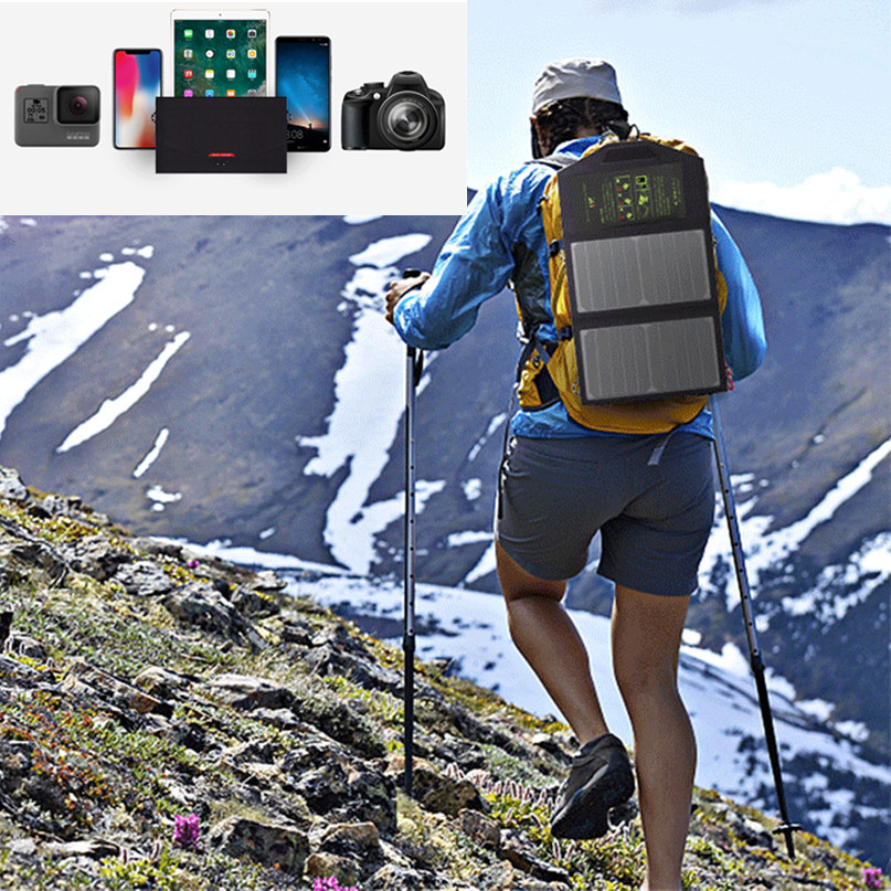Solar Panel Charger USB Output 5V 10W Waterproof Backpack Mobile Power Bank for Phone Battery Foldable Solar Cells
