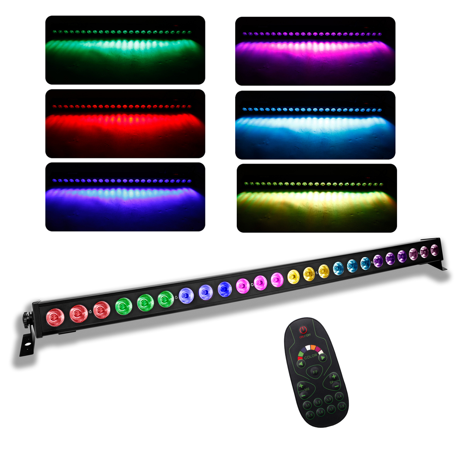 U'King 24*3 Вт RGB светодиодная балка, сценическое освещение, алюминиевый корпус с дистанционным управлением и DMX светодиодные стены, стены, светильники