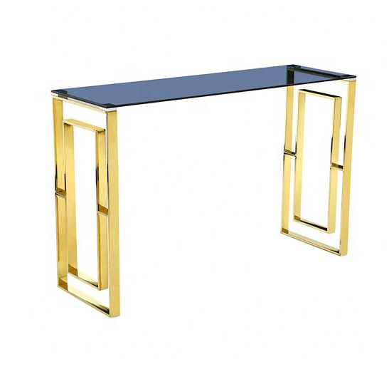Modern simple design corner table home decoration 3 pieces coffee table set chrome steel frame tea table