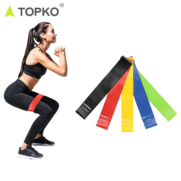 TOPKO Mini Custom Elastic Exercise Thin Pull Up Loop Bands Resistance Home Fitness Latex Band