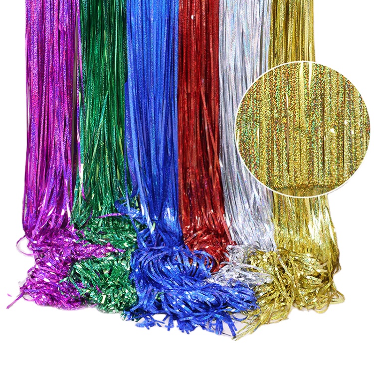 Hot sale indoor birthday colorful laser tassels supplies party decoration
