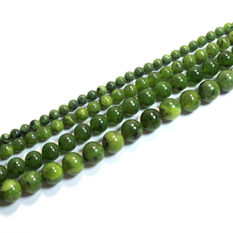 Natural Canada Jaspers Green Jades Round Stone Beads For Jewelry Making DIY Bracelet Necklace 4/6/8/10mm