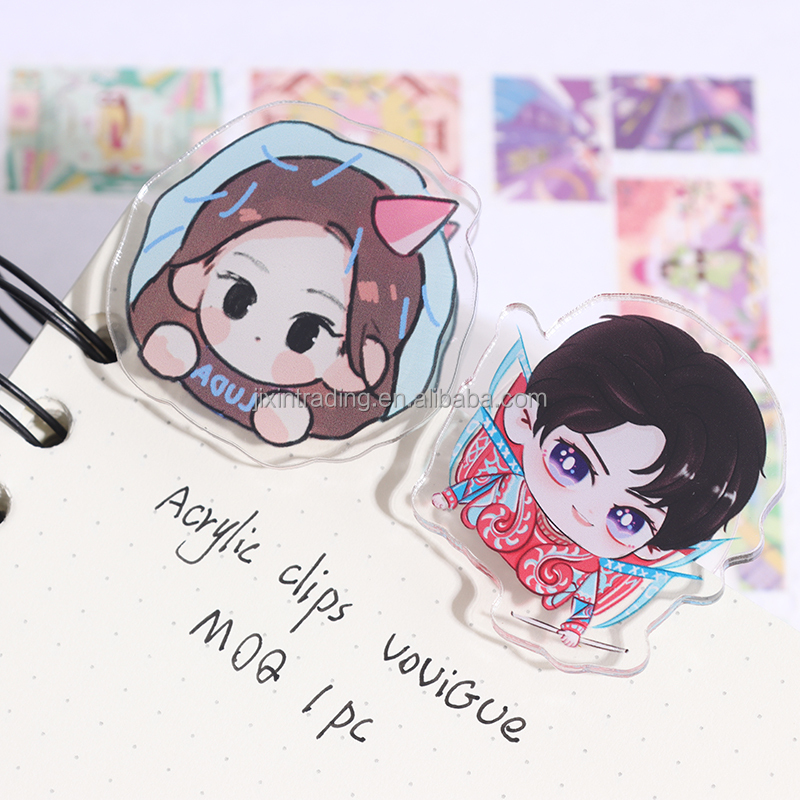 New Clips Acrylic Claw Acrylic Pp Clips Custom Cute Anime Acrylic Hair Paper Clips