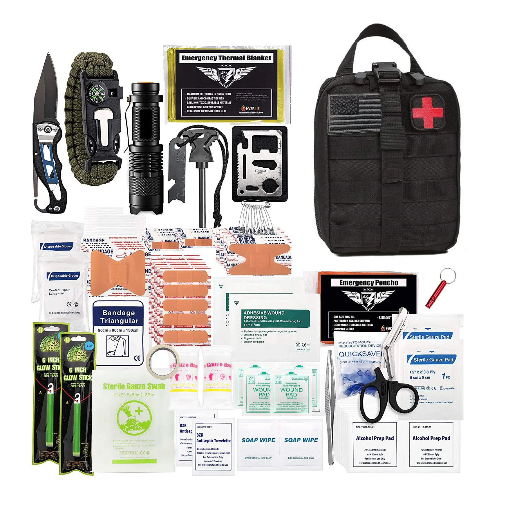 Certificate Outdoor/Hiking Survival Military First Aid Kit ifak trauma molle, combat individual first aid kit