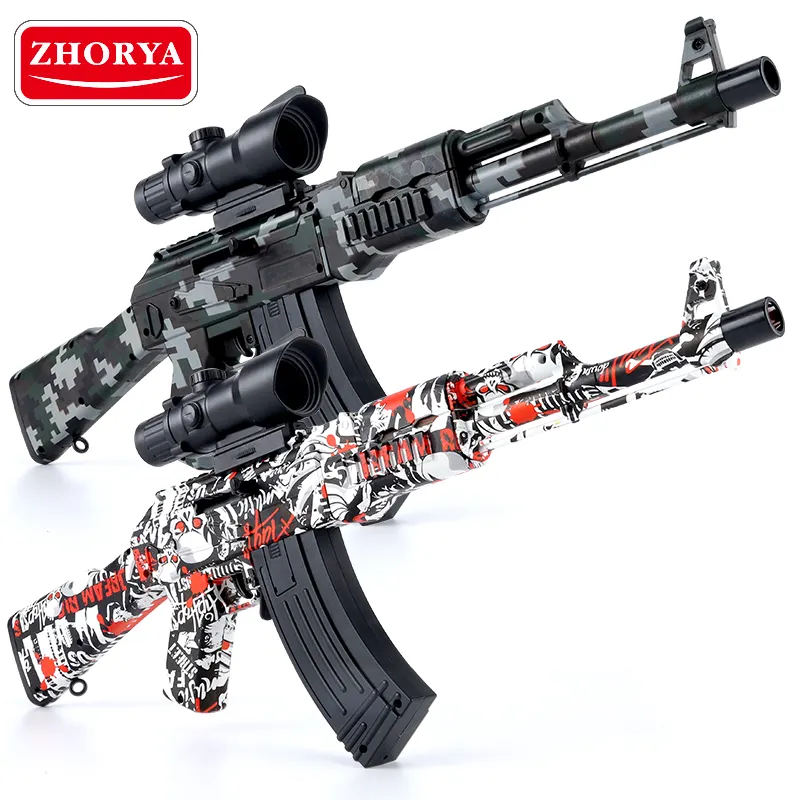 Zhorya Ak47 Sniper Rifle Pellet Splatterball splat Guns Ak-47 Water Gell Gelblaster Adult Gel Splatter Ball Blaster Toy Gun