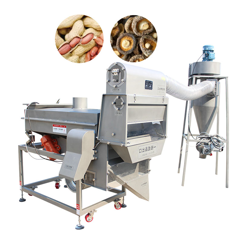 Food packaging sieve air separator removes foreign matter from stones