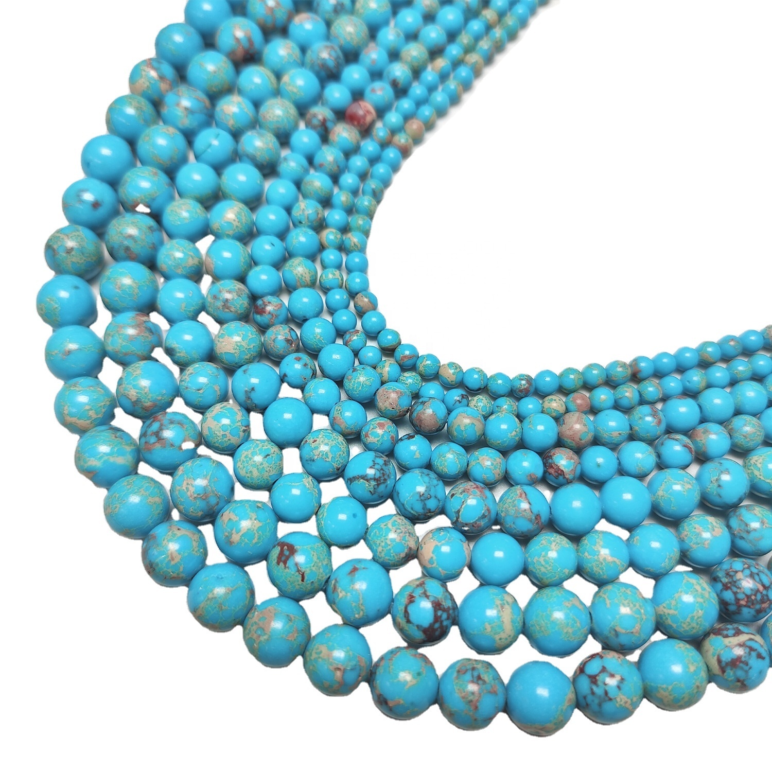 Zhenzhen Natural Stone Beads 6mm Sea Blue Jasper Polished Round Smooth Gemstone Beads for Jewelry Making (Sea Blue Jasper,6mm)