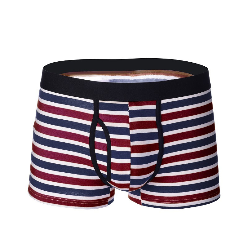 European and American men's underwear pure cotton Stripe Men's boxer underwear open clause sports fashion underwear