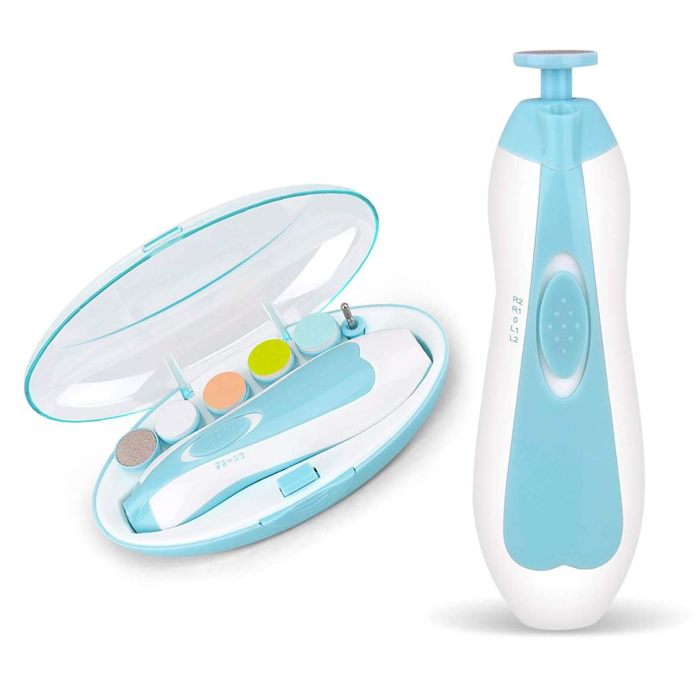 Baby Nail File, Safe Electric Nail File Grooming Tools Nail Clippers Kit Trimmer Manicure Set for Newborn Toddler Toes Finger
