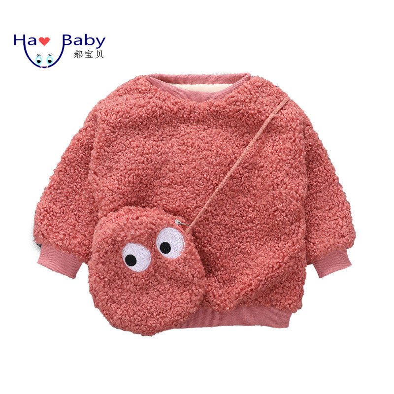 Hao Baby New Cute Winter Plus Velvet Thick Cotton 1-3 Korean Version Of The Outfit Coat For Baby