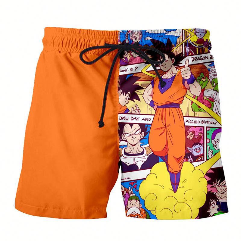 Шорты Goku мужские спортивные с 3D-принтом, Пляжные штаны с аниме принтом, дизайнерские, летние