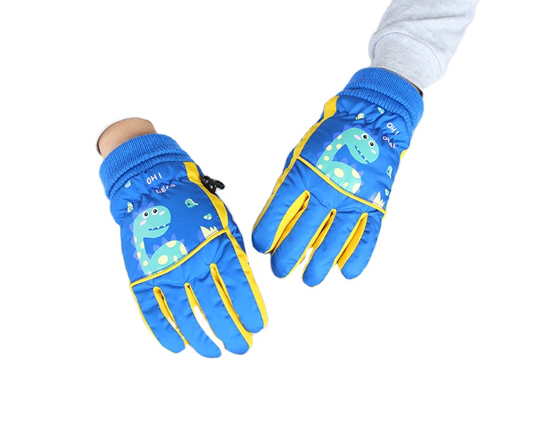 talos custom Hot Selling Fashion Kids Winter waterproof warmth cute dinosaur ski gloves