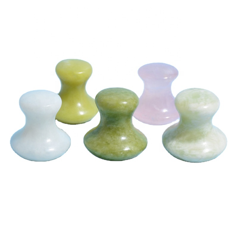 HEYAMO Wholesale Topaz White Jade Rose Pink Quartz Facial Massag Beauty Skin Care Face Massager Gua Sha Mushrooms Mushroom Stone