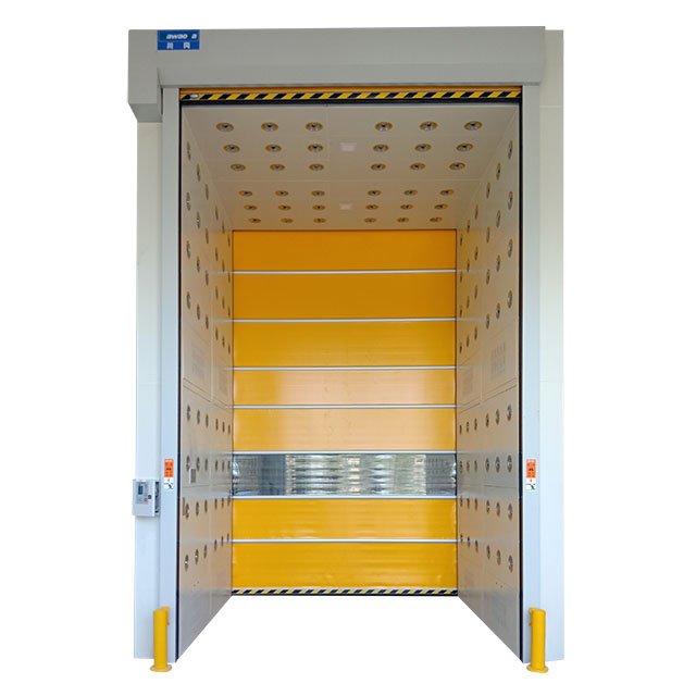 clean room automatic door air shower corner with foot cleaner