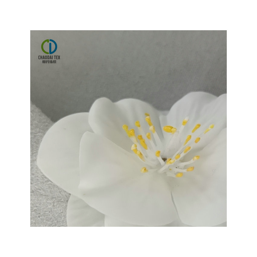 Ivory warm rpet woven suede fabric certified by GRS for shoes