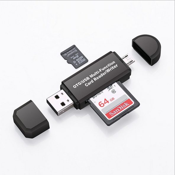Micro USB OTG к USB 2,0 адаптер SD/Micr o SD кардридер со стандартным USB штекером