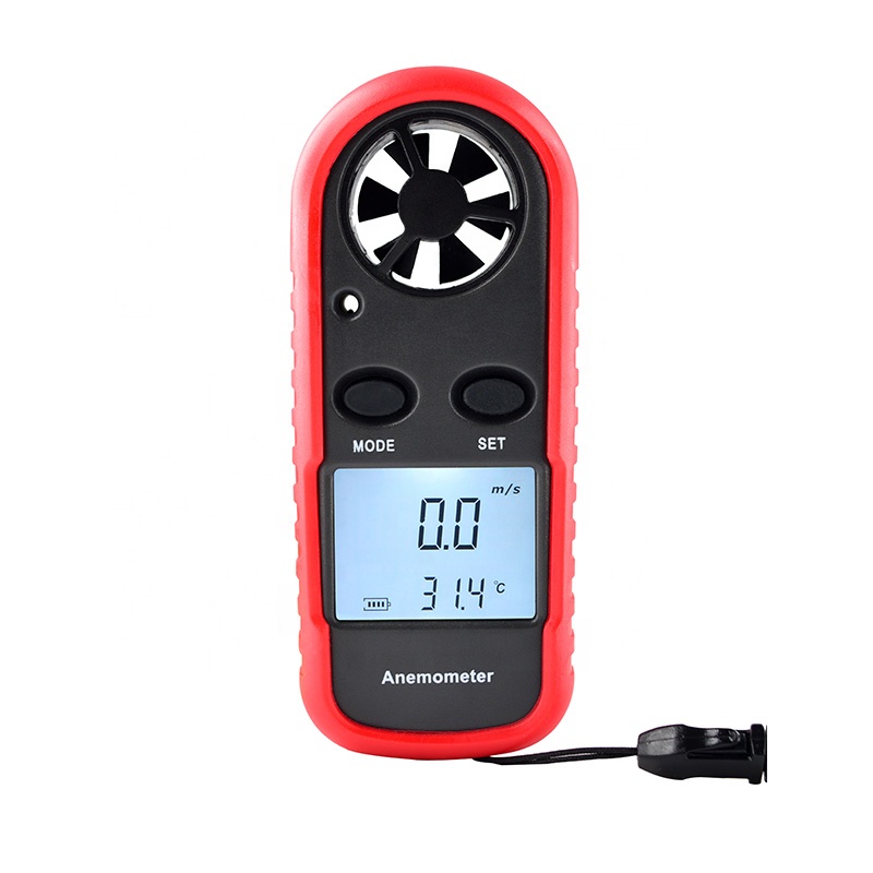 Digital Anemometer Wind Speed Meter Temperature Tester with LCD Backlight Display