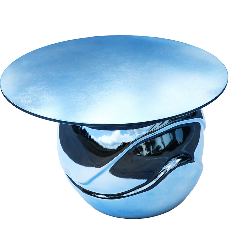 Wholesale OEM Fiberglass FRP Round Coffee Table Art Coffee Table Modern Living Room Furniture Portable Side Table