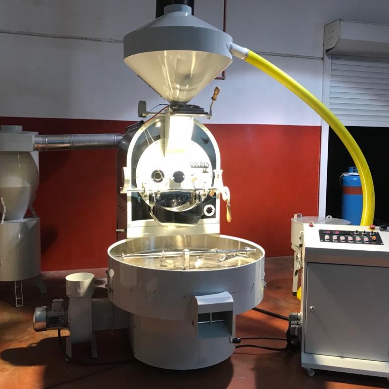 Золотая кофемашина GR30 с погрузчиком, коммерческая кофемашина, 30 кг, машина для обжарки зеленых зерен, чугунный барабан