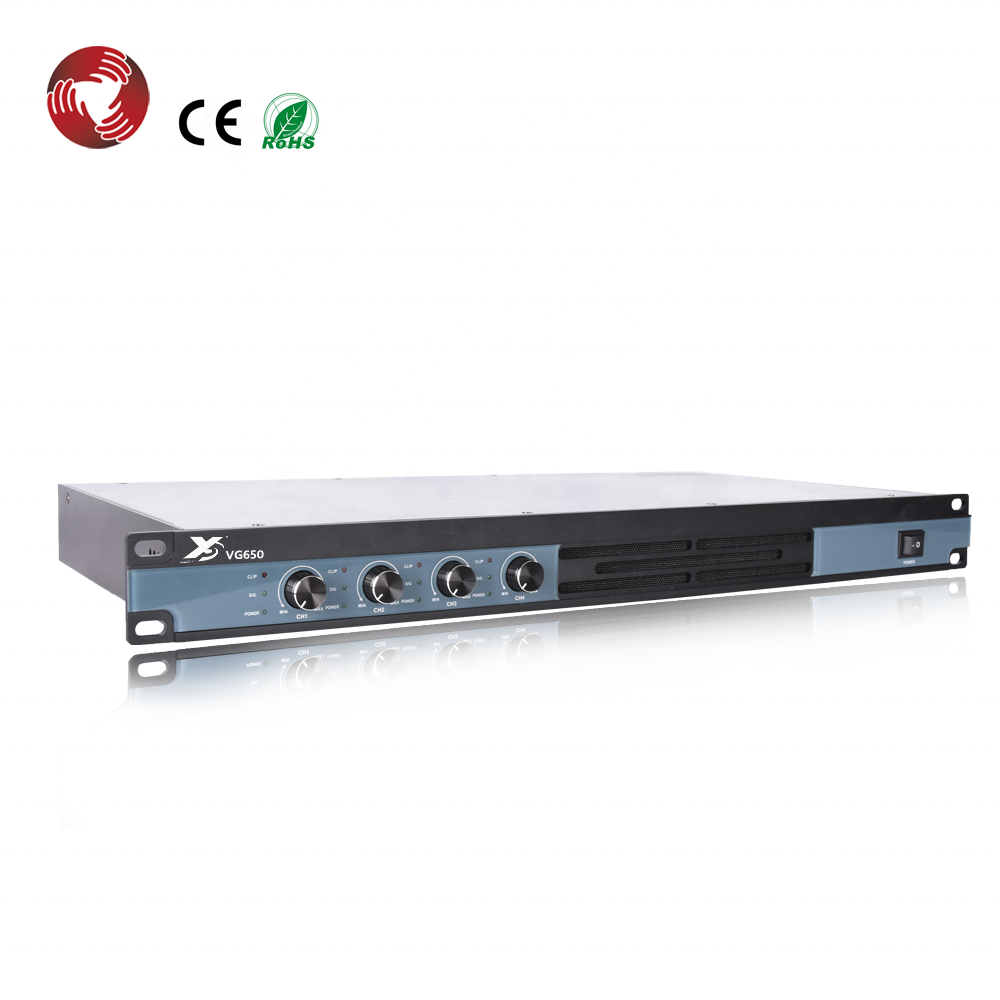 650W * 4 класса D 1U цифровой Профессиональный 4 канала Усилитель мощности VG650