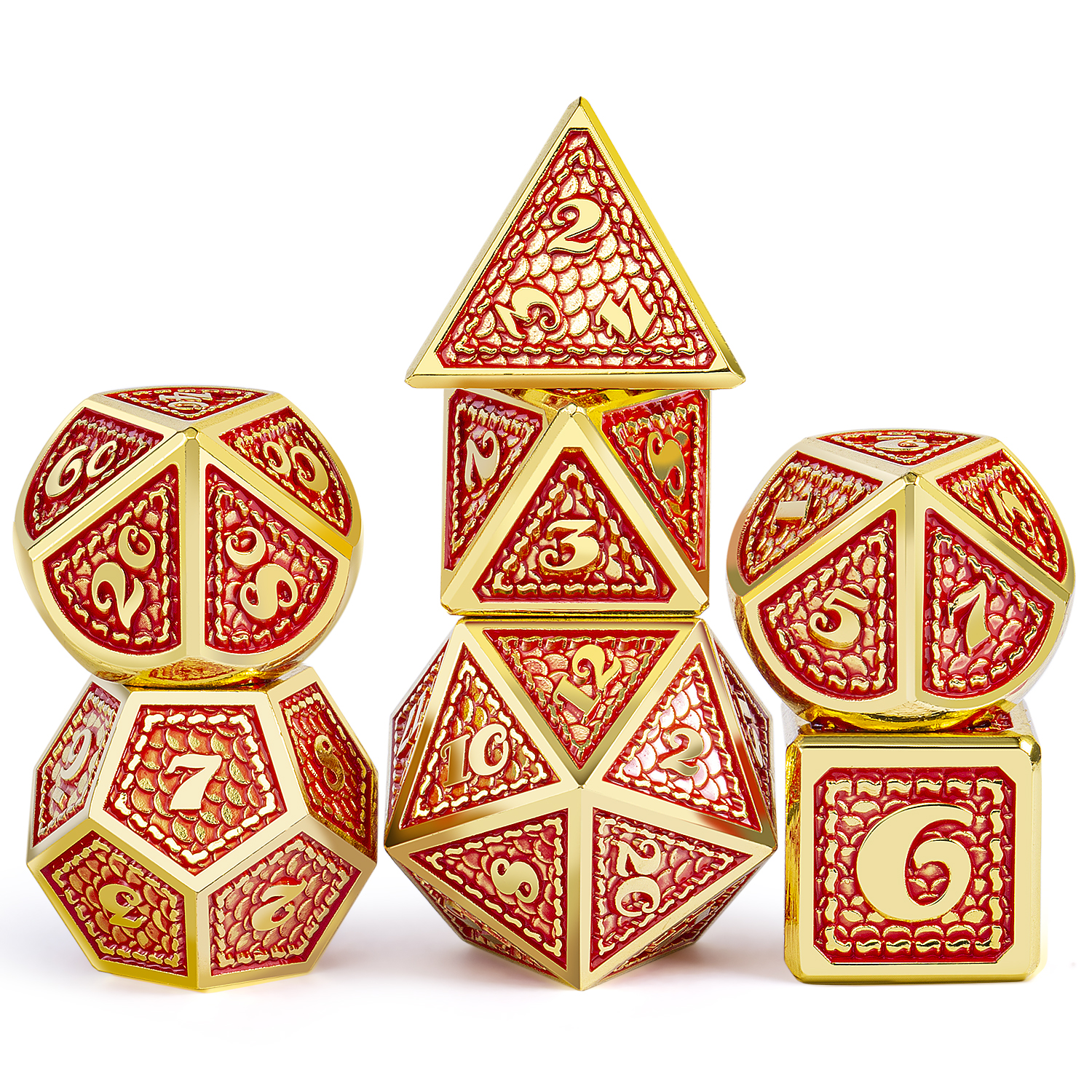 7 шт красный дракон весы металлик DND Die для подземелья и дракон D & D игровой Металл игровой клавиатуры кости металлический подземелья игра в кости
