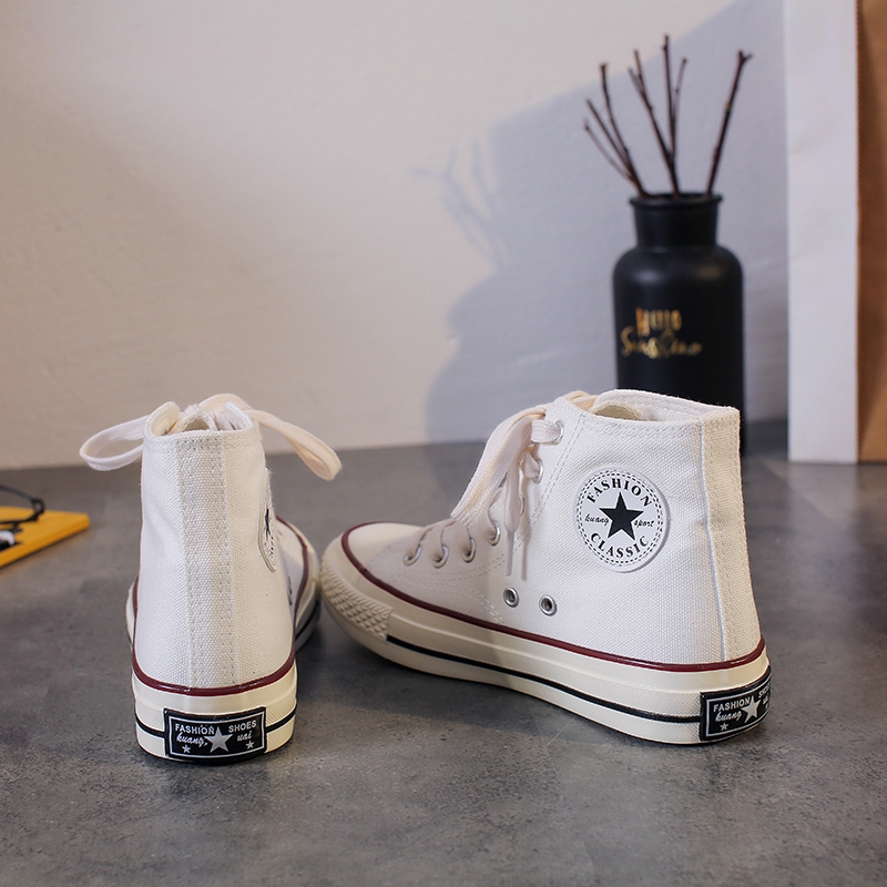 Hot sale women footwear Comfortable ladies girl Fashion Trend Sneaker white canvas shoes